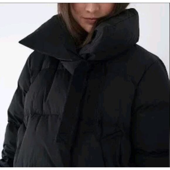 Søsken Studios Jazzy Black Genuine Down Fill Quilted Puffer Jacket Coat Parka XL - Picture 9 of 14
